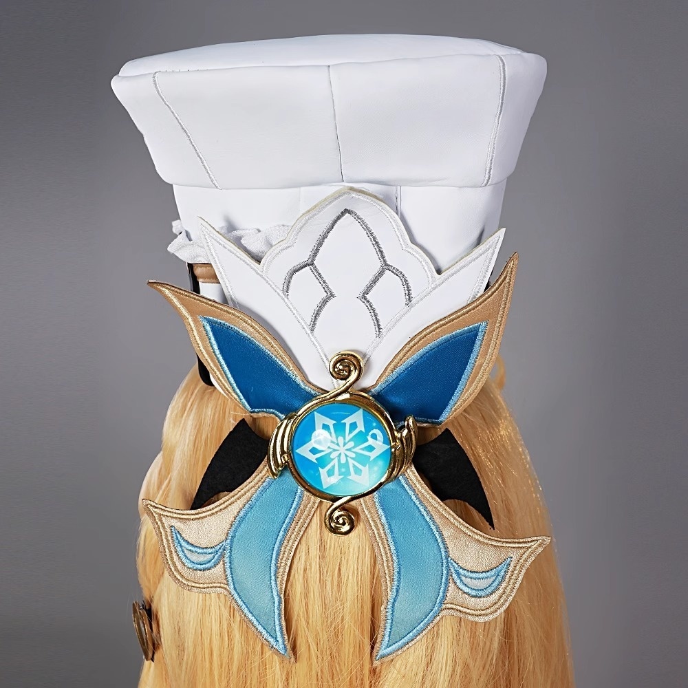 Monenjoy 原神 エスコフィエ コスプレ衣装 Escoffier コスチューム ワンピース 洋服 帽子付 3d樹脂アクセサリー G1199