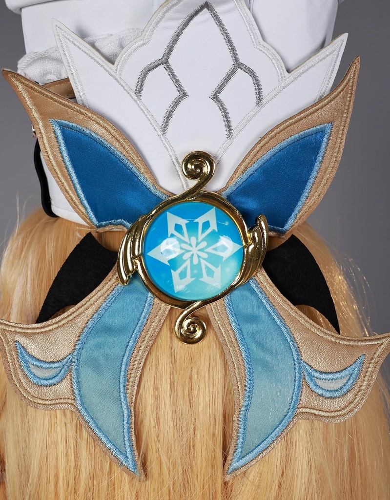 Monenjoy 原神 エスコフィエ コスプレ衣装 Escoffier コスチューム ワンピース 洋服 帽子付 3d樹脂アクセサリー G1199