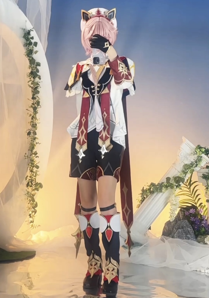 Monenjoy 原神 ダリア コスプレ衣装 Dahlia 帽子付 金属製パーツ イベント