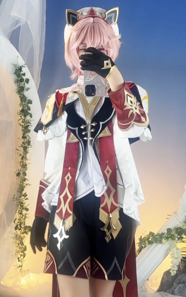 Monenjoy 原神 ダリア コスプレ衣装 Dahlia 帽子付 金属製パーツ イベント