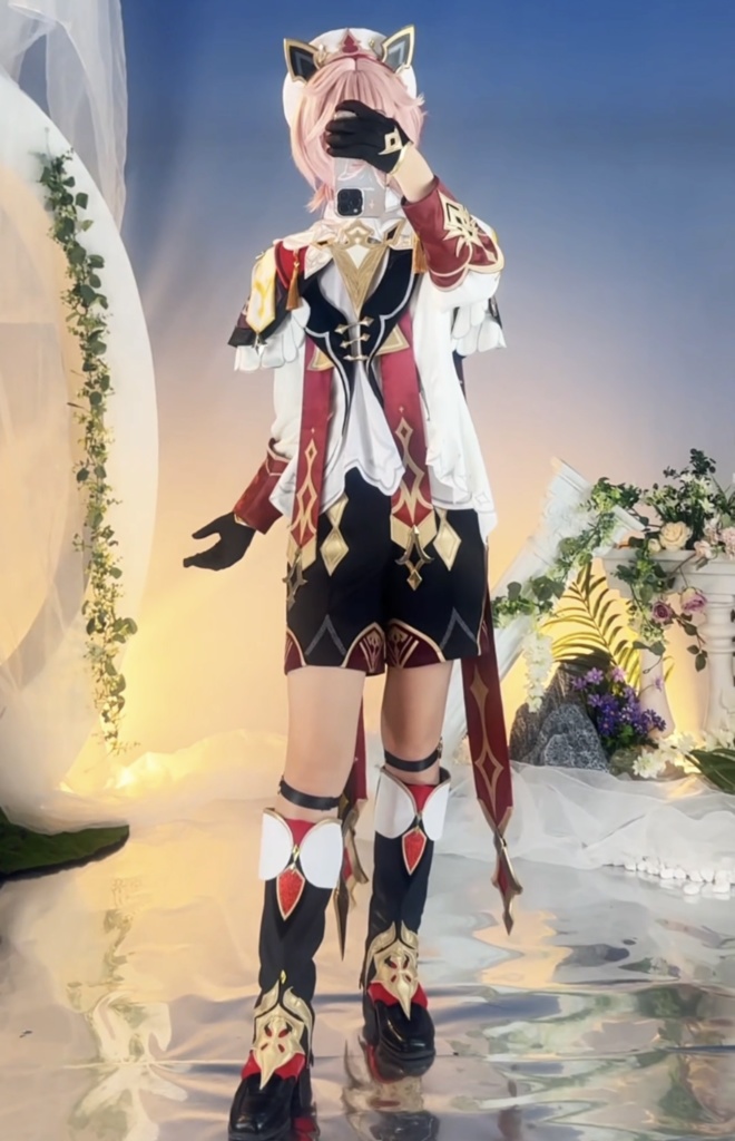 Monenjoy 原神 ダリア コスプレ衣装 Dahlia 帽子付 金属製パーツ イベント