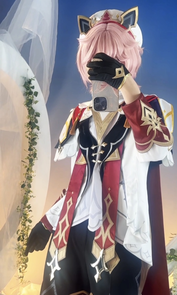 Monenjoy 原神 ダリア コスプレ衣装 Dahlia 帽子付 金属製パーツ イベント