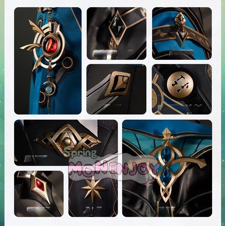 Monenjoy 崩壊スターレイル アナイクス 神悟の樹庭 コスプレ衣装 豪華3d樹脂アクセサリー Anaxa HonkaiStar Rail