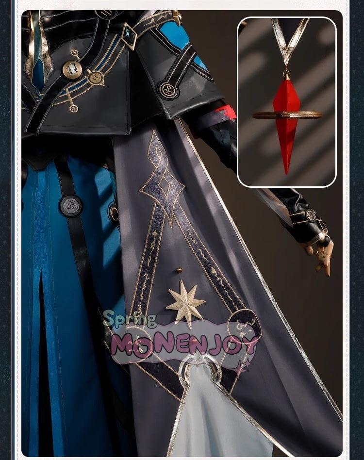 Monenjoy 崩壊スターレイル アナイクス 神悟の樹庭 コスプレ衣装 豪華3d樹脂アクセサリー Anaxa HonkaiStar Rail