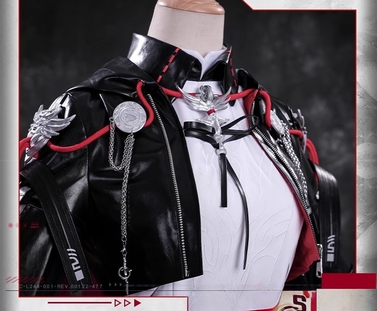 Monenjoy アークナイツ 新約エクシア コスプレ衣装刺繍柄 3d樹脂アクセサリー  高再現度 戦闘服デザイン   Exusiai the New Covenant