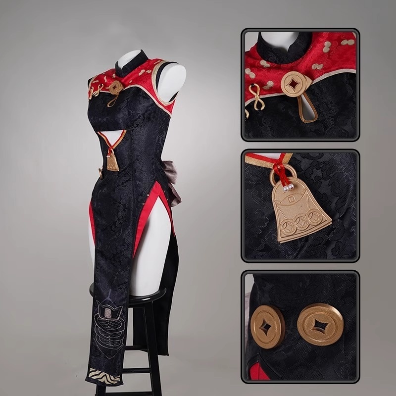 Monenjoy ゼンレスゾーンゼロ  紅豆 コスプレ衣装 飲茶仙の店員 ワンピース  茶楼 ハロウィン