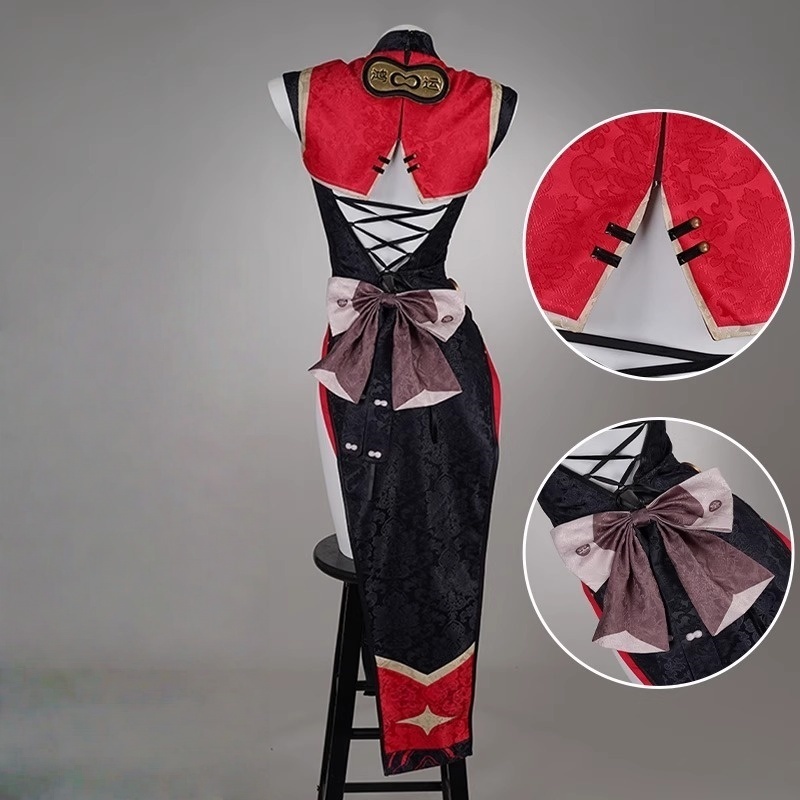 Monenjoy ゼンレスゾーンゼロ  紅豆 コスプレ衣装 飲茶仙の店員 ワンピース  茶楼 ハロウィン