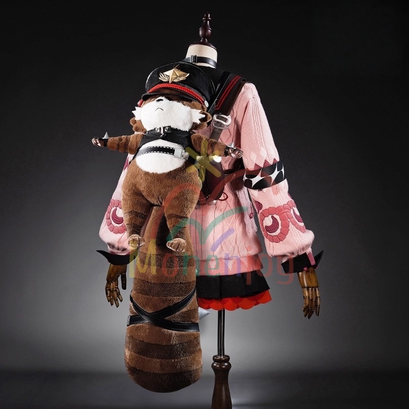 Monenjoy ゼンレスゾーンゼロ 浮波柚葉 コスプレ衣装  セーラー服 Ukinami Yuzuha 怪啖屋 ミニスカート 狸の尻尾 本物の狸 かまちー追加 イベント おもちゃ 狸 セーターコート