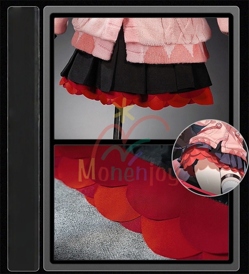 Monenjoy ゼンレスゾーンゼロ 浮波柚葉 コスプレ衣装  セーラー服 Ukinami Yuzuha 怪啖屋 ミニスカート 狸の尻尾 本物の狸 かまちー追加 イベント おもちゃ 狸 セーターコート