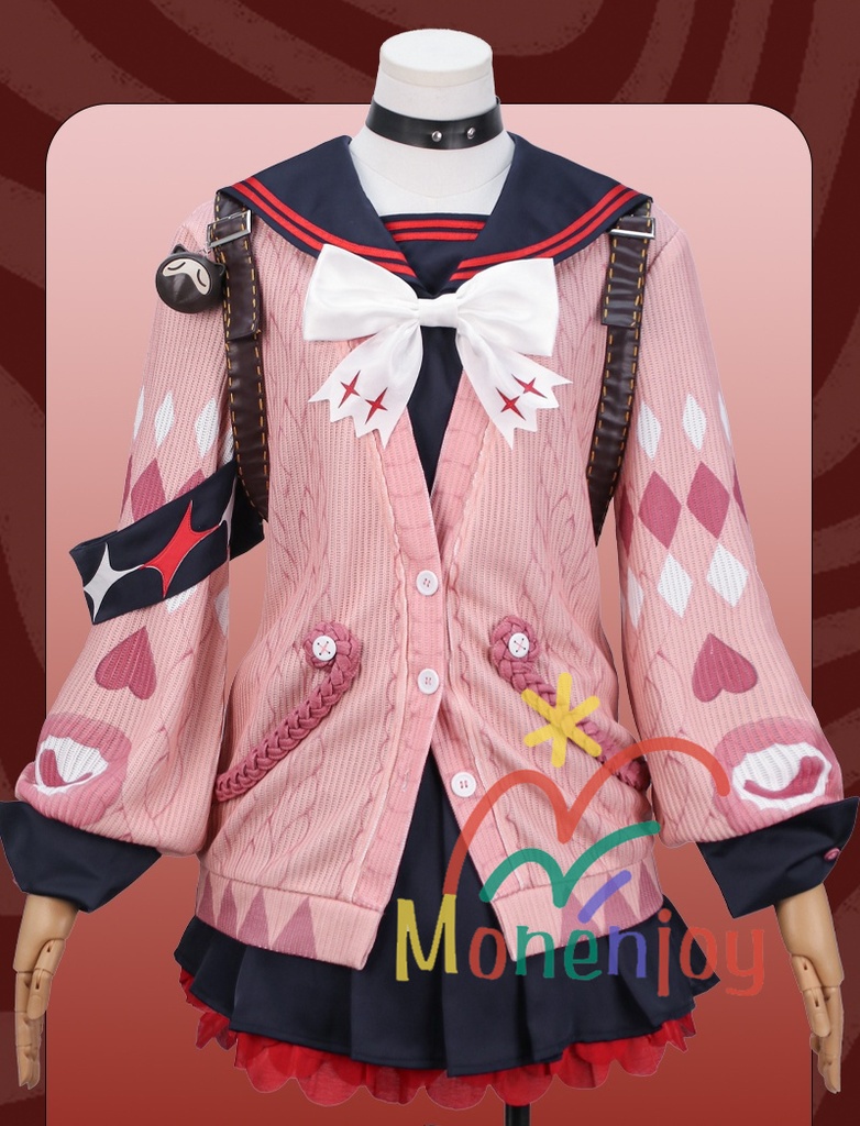 Monenjoy ゼンレスゾーンゼロ 浮波柚葉 コスプレ衣装 怪啖屋 セーラー服 鞄付+髪飾りセット Ukinami Yuzuha ミニスカート 狸の尻尾 かまちー追加 イベント おもちゃ 狸ぬいぐるみ別途追加可能