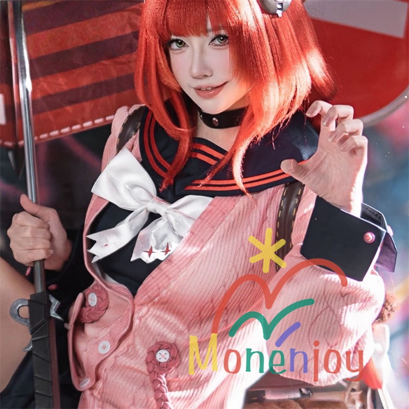 Monenjoy ゼンレスゾーンゼロ 浮波柚葉 コスプレ衣装 怪啖屋 セーラー服 鞄付+髪飾りセット Ukinami Yuzuha ミニスカート 狸の尻尾 かまちー追加 イベント おもちゃ 狸ぬいぐるみ別途追加可能