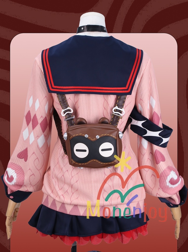 Monenjoy ゼンレスゾーンゼロ 浮波柚葉 コスプレ衣装 怪啖屋 セーラー服 鞄付+髪飾りセット Ukinami Yuzuha ミニスカート 狸の尻尾 かまちー追加 イベント おもちゃ 狸ぬいぐるみ別途追加可能