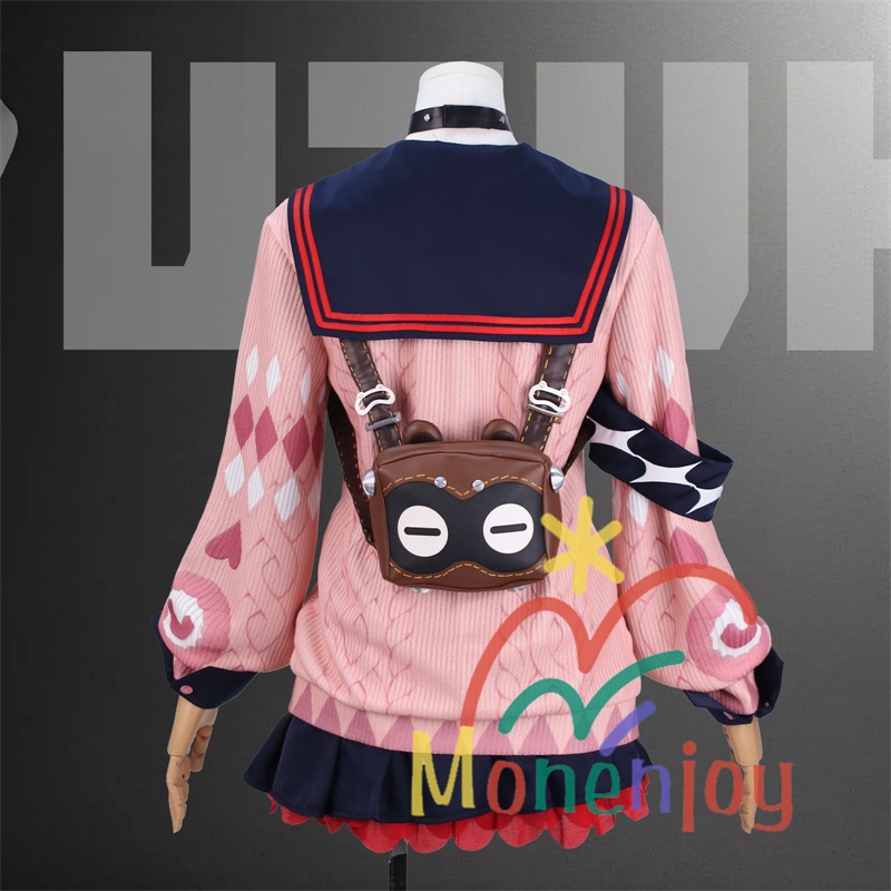 Monenjoy ゼンレスゾーンゼロ 浮波柚葉 コスプレ衣装 怪啖屋 セーラー服 鞄付+髪飾りセット Ukinami Yuzuha ミニスカート 狸の尻尾 かまちー追加 イベント おもちゃ 狸ぬいぐるみ別途追加可能