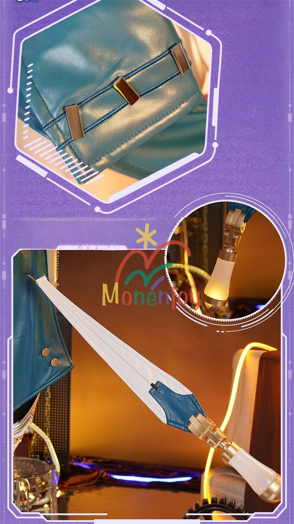 Monenjoy 原神 イネファ コスプレ衣装 Ineffa ロボット イヤホーン+帽子+腿カバー付 完全再現コスプレ 新星の駆動 ロボ娘 ハロウィン