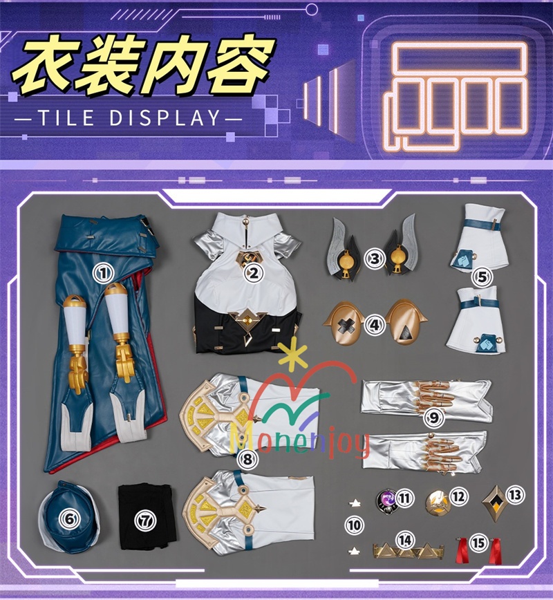 Monenjoy 原神 イネファ コスプレ衣装 Ineffa ロボット イヤホーン+帽子+腿カバー付 完全再現コスプレ 新星の駆動 ロボ娘 ハロウィン
