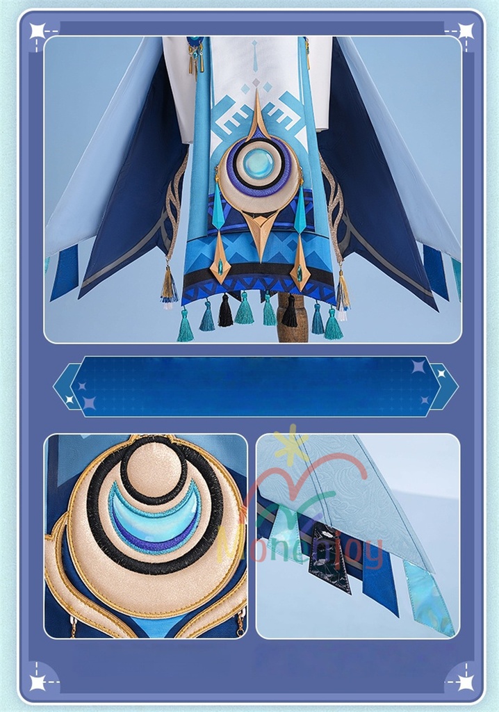 Monenjoy 原神 ラウマ コスプレ衣装 Lauma 3d樹脂製髪飾り追加 ナド・クライ イベント 霜月の子 白銀の鹿座 コスチュームgs1915