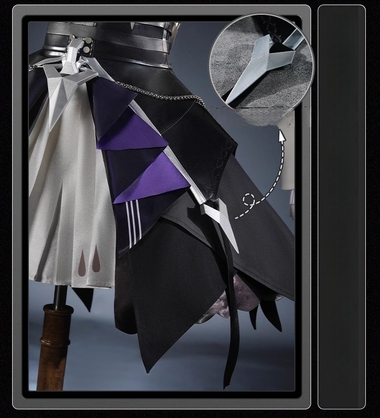 Monenjoy ゼンレスゾーンゼロ ビビアン コスプレ衣装 ゴスロリ風 ロリータ系 ゴシックロリータ用発光パーツ ワンピースGS1187