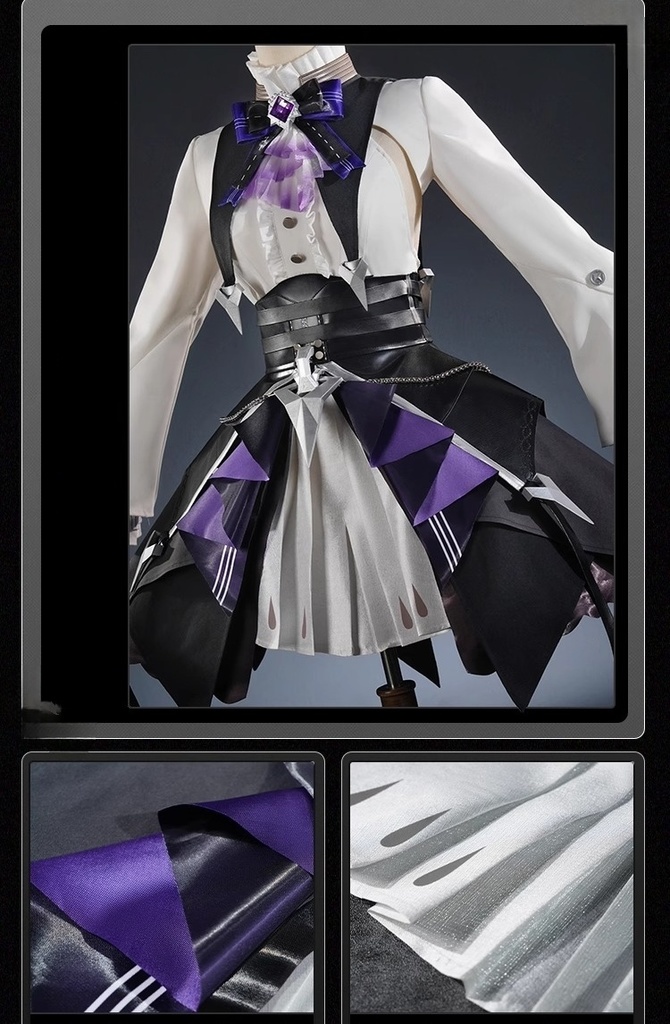 Monenjoy ゼンレスゾーンゼロ ビビアン コスプレ衣装 ゴスロリ風 ロリータ系 ゴシックロリータ用発光パーツ ワンピースGS1187