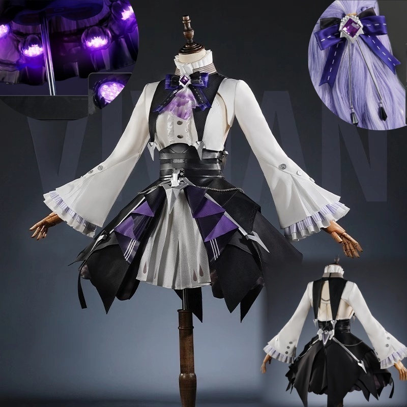 Monenjoy　ゼンレスゾーンゼロ　ビビアン　コスプレ衣装　ゴスロリ風　ロリータ系　ゴシックロリータ用発光パーツ　ワンピースGS1187
