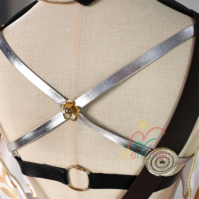 Monenjoy 鳴潮 オーガスタ コスプレ衣装 イベント 樹脂パーツ コスチューム ハロウィン ウィッグ+サンダル追加