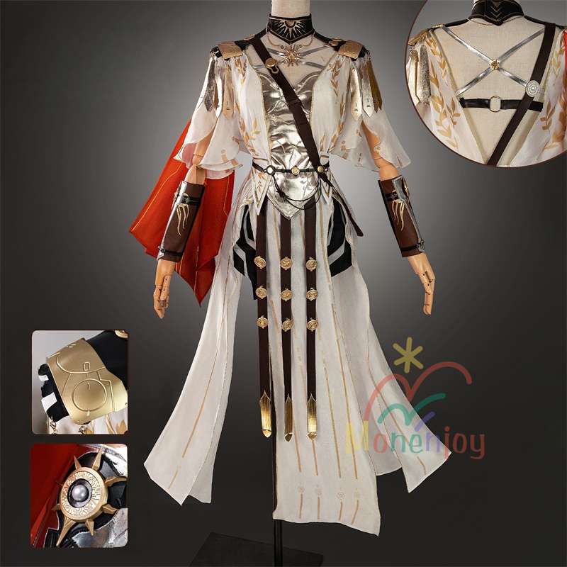 Monenjoy 鳴潮 オーガスタ コスプレ衣装 イベント 樹脂パーツ コスチューム ハロウィン ウィッグ+サンダル追加