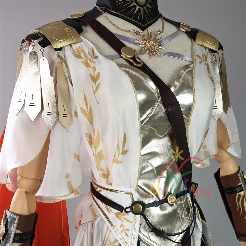 Monenjoy 鳴潮 オーガスタ コスプレ衣装 イベント 樹脂パーツ コスチューム ハロウィン ウィッグ+サンダル追加