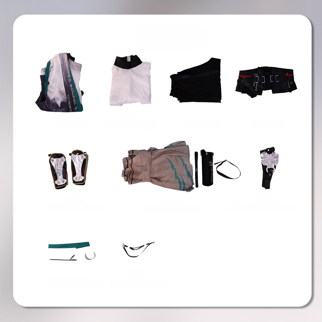 Monenjoy 鳴潮 仇遠 コスプレ衣装 きゅうえん コスチューム Wuthering Waves 孤高の剣客 刺繍柄+人工革更新