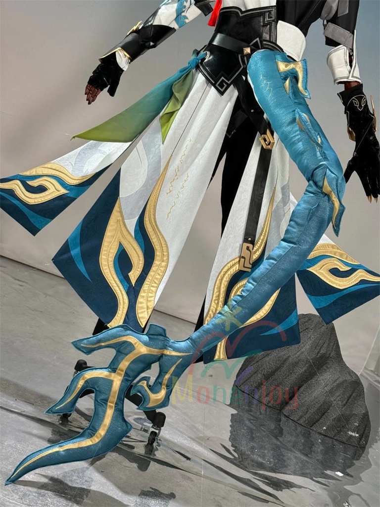 崩壊スターレイル 丹恒・騰荒 コスプレ衣装 伏竜 3d樹脂製パーツ 龍尻尾+ウィッグ+ブーツ追加