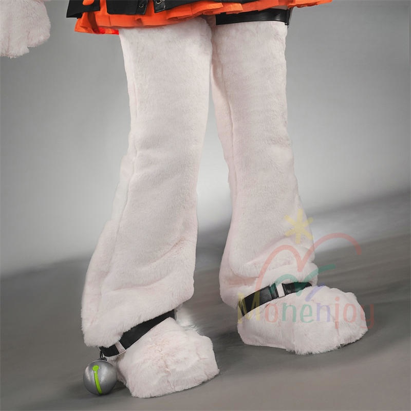 Monenjoy ゼンゼロ ザオ コスプレ衣装 照 フワワワ ケモナー衣装 Furry テイル モコモコ ファーリー ウィッグ+爪+グローブ+武器追加可能