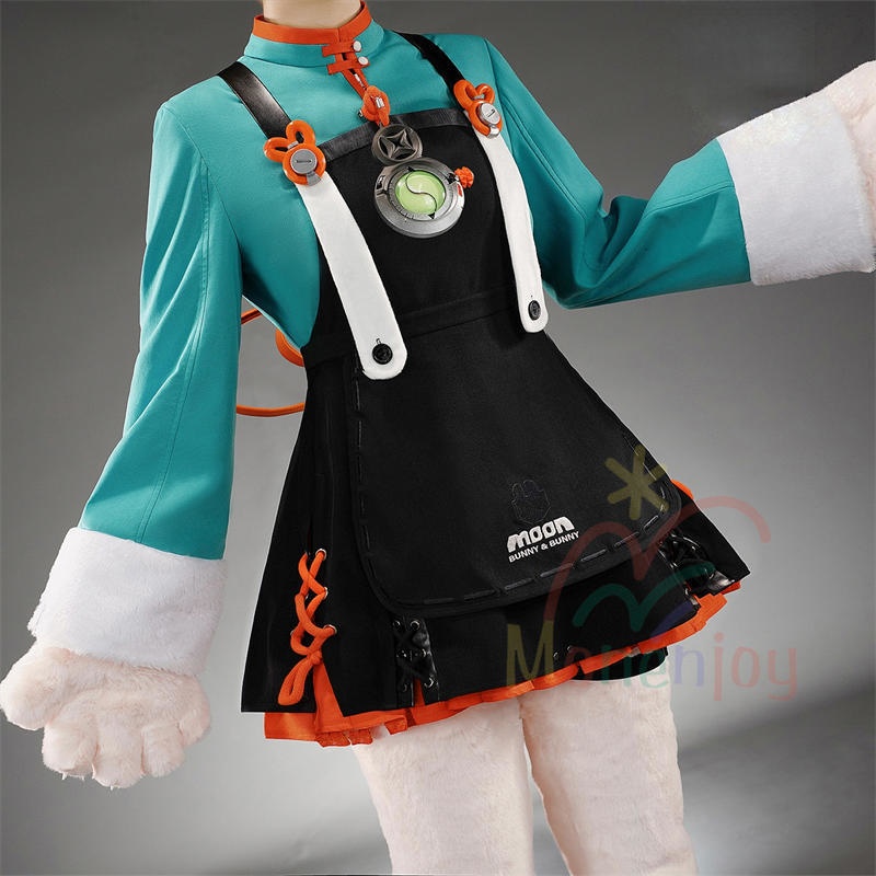 Monenjoy ゼンゼロ ザオ コスプレ衣装 照 フワワワ ケモナー衣装 Furry テイル モコモコ ファーリー ウィッグ+爪+グローブ+武器追加可能