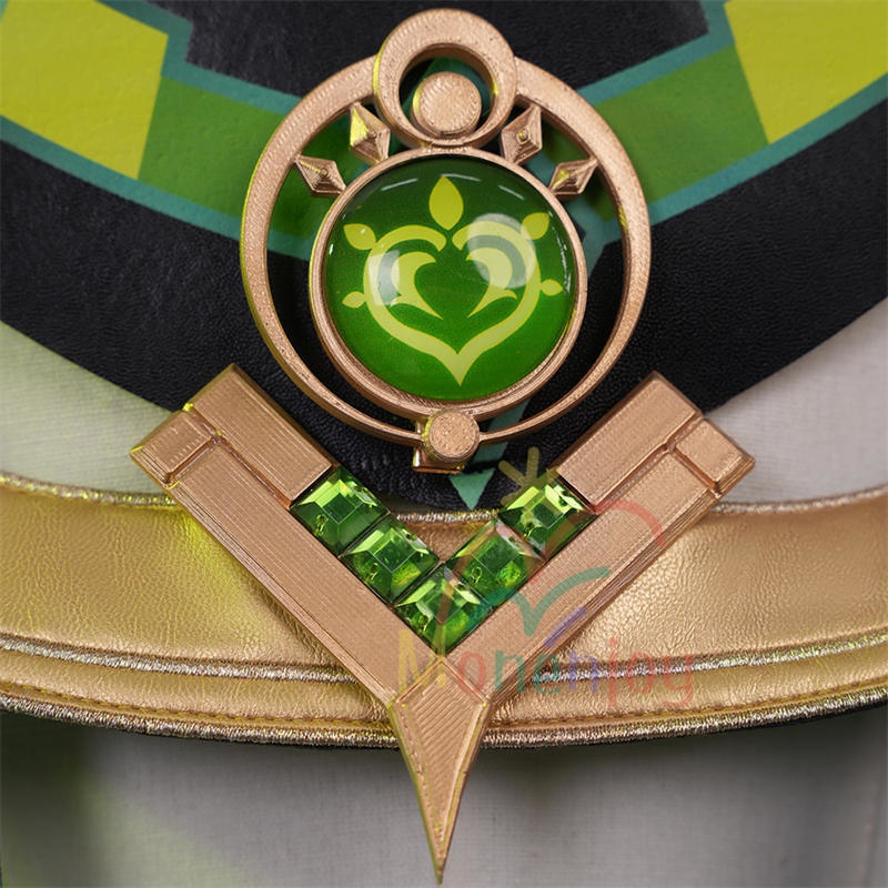 Monenjoy 原神 ネフェル コスプレ衣装 Nefer ベルベット生地 3d樹脂製パーツ ナドクライ / 秘聞の館 コスチューム 耳飾り付