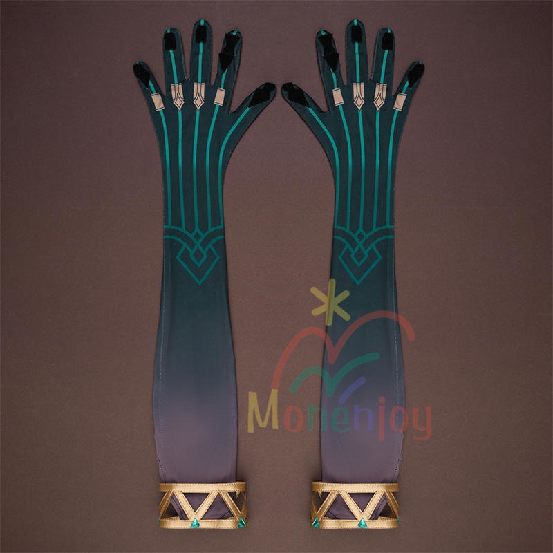 Monenjoy 原神 ネフェル コスプレ衣装 Nefer ベルベット生地 3d樹脂製パーツ ナドクライ / 秘聞の館 コスチューム 耳飾り付