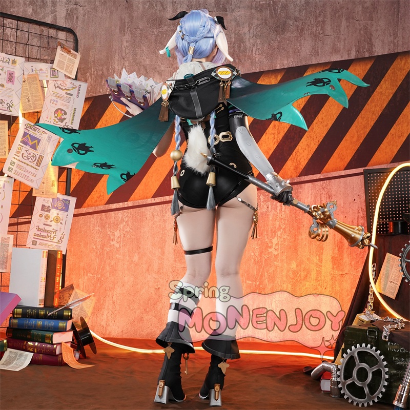 Monenjoy ゼンゼロ リュシア・エロウェン コスプレ衣装 金属パーツ 発光ギミック 鈴付き コスチューム