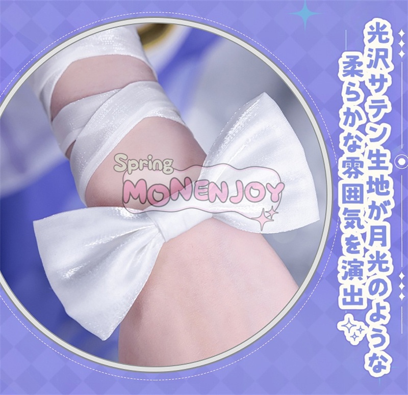 第一弾予約 Monenjoy 原神 コロンビーナ 少女 コスチューム コスプレ衣装 髪飾り+アイマスク付 3d樹脂製パーツ 執行官 月の少女 Damselette Columbina コスプレ衣装