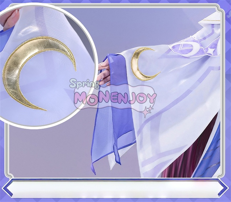 第一弾予約 Monenjoy 原神 コロンビーナ 少女 コスチューム コスプレ衣装 髪飾り+アイマスク付 3d樹脂製パーツ 執行官 月の少女 Damselette Columbina コスプレ衣装