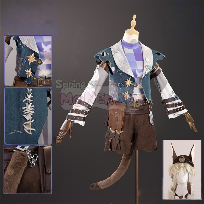 Monenjoy 第五人格　幻灯師　幻灯師のUR衣装　「フラバルー」コスプレ衣装　アマンダ・ゲイティス　尻尾＆帽子付き｜仮装 完成品