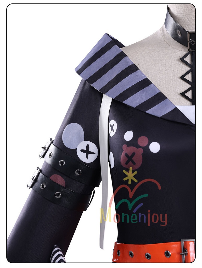 Monenjoy 魔法少女ノ魔女裁判 沢渡ココ コスプレ衣装 髪飾付 実況者 猫耳のヘッドフォン 孤独な配信者 翼+ぬいぐるみ付 ワンピース 仮装 イベント