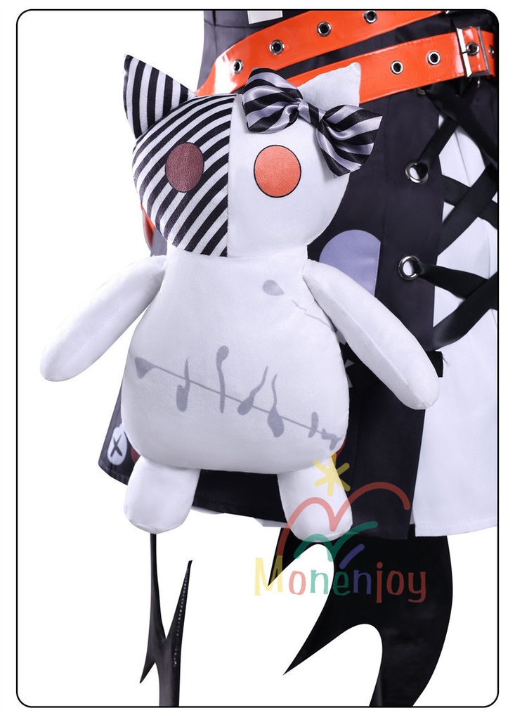 Monenjoy 魔法少女ノ魔女裁判 沢渡ココ コスプレ衣装 髪飾付 実況者 猫耳のヘッドフォン 孤独な配信者 翼+ぬいぐるみ付 ワンピース 仮装 イベント