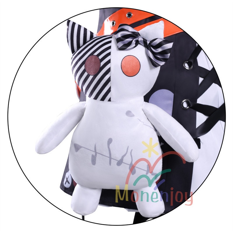 Monenjoy 魔法少女ノ魔女裁判 沢渡ココ コスプレ衣装 髪飾付 実況者 猫耳のヘッドフォン 孤独な配信者 翼+ぬいぐるみ付 ワンピース 仮装 イベント