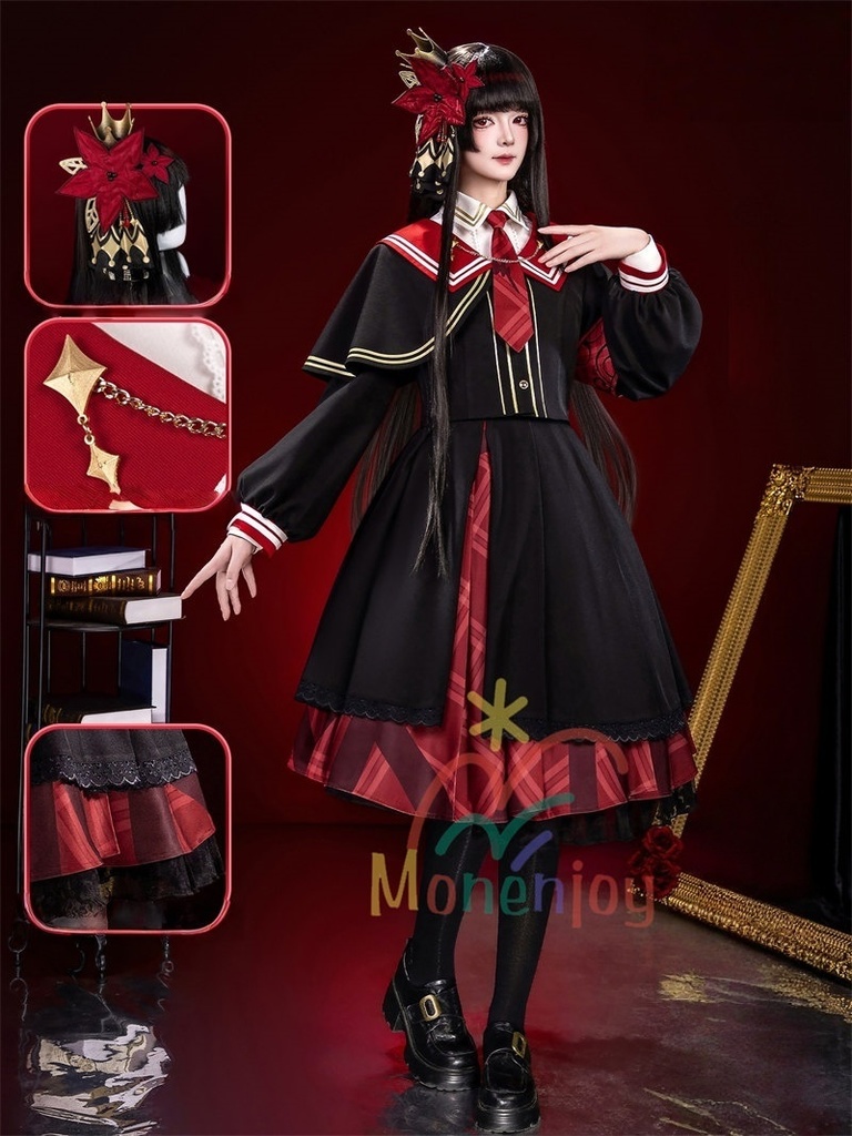 Monenjoy　魔法少女ノ魔女裁判　二階堂 ヒロ　コスプレ衣装　にかいどう ヒロ　髪飾付　まのさば　コスチューム　ワンピース　仮装