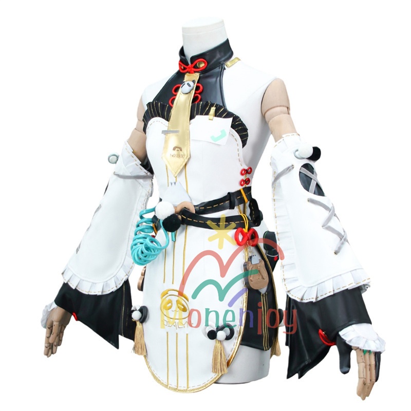 Monenjoy ゼンゼロ ダイアリン コスプレ クランプスの黒枝 コスチューム ハロウィンコスチューム セット(電話機小道具+イヤリング+ヘアアクセ付き)