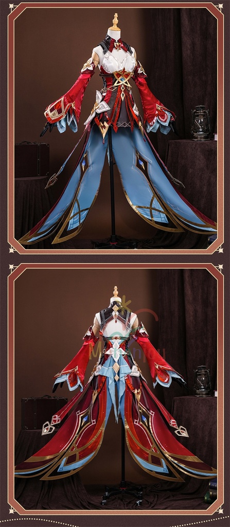 予約販売 Monenjoy 原神 アリス コスプレ衣装 コスチューム 帽子付 3d樹脂製パーツ 炎元素の神の目付 ナド・クライ編 魔術師 魔女 仮装 モンド / 魔女会