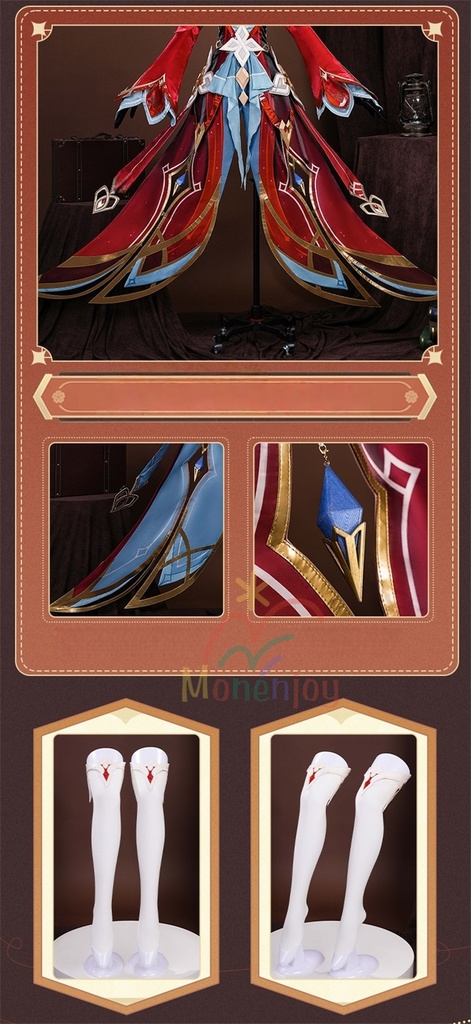 予約販売 Monenjoy 原神 アリス コスプレ衣装 コスチューム 帽子付 3d樹脂製パーツ 炎元素の神の目付 ナド・クライ編 魔術師 魔女 仮装 モンド / 魔女会