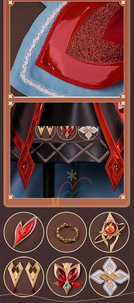 予約販売 Monenjoy 原神 アリス コスプレ衣装 コスチューム 帽子付 3d樹脂製パーツ 炎元素の神の目付 ナド・クライ編 魔術師 魔女 仮装 モンド / 魔女会