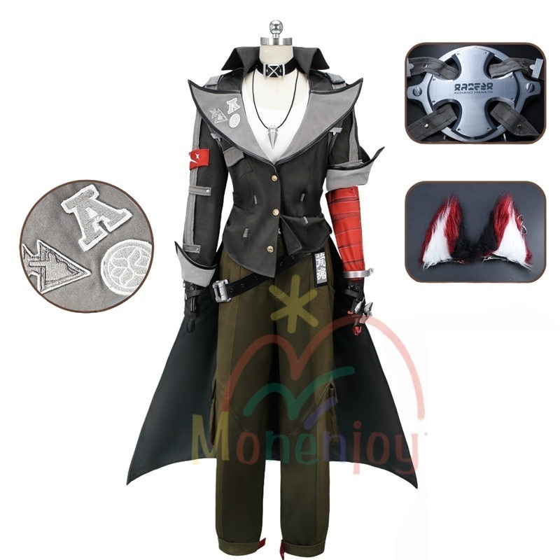 Monenjoy　ゼンゼロ 狛野真斗 コスプレ衣装　耳飾り＋背装備品付　怪啖屋 ウィッグ追加　ゼンレスゾーンゼロ　イベント　仮装