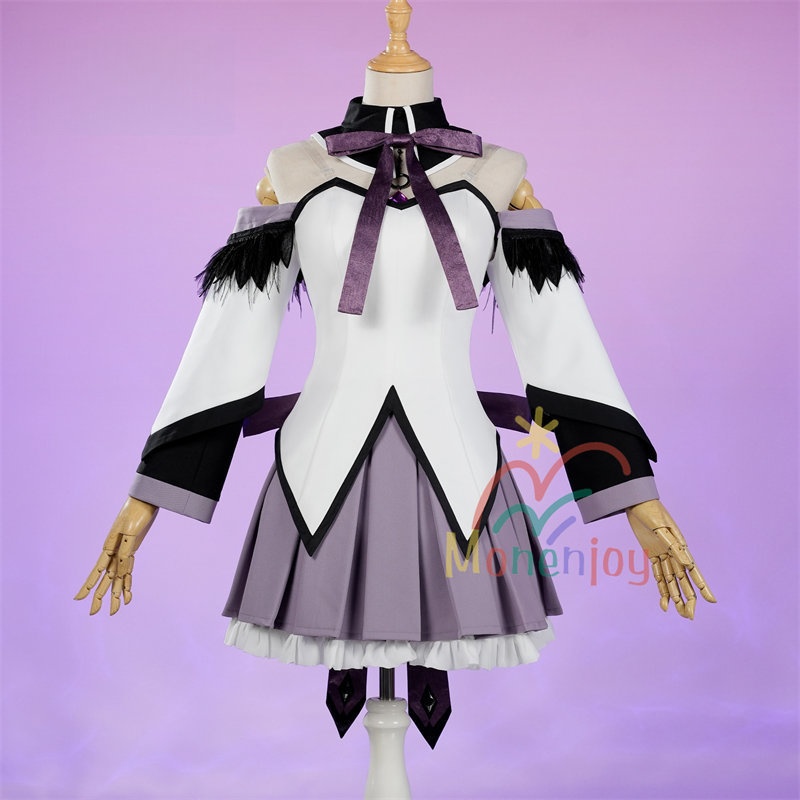 Monenjoy 魔法少女まどか☆マギカ ワルプルギスの廻天 暁美 ほむら　ワンピース　戦闘服　魔法少女　まどマギ　紫色　可愛い　礼服　コスチューム　舞台服　コスプレ衣装