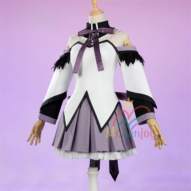 Monenjoy 魔法少女まどか☆マギカ ワルプルギスの廻天 暁美 ほむら ワンピース 戦闘服 魔法少女 まどマギ 紫色 可愛い 礼服 コスチューム 舞台服 コスプレ衣装