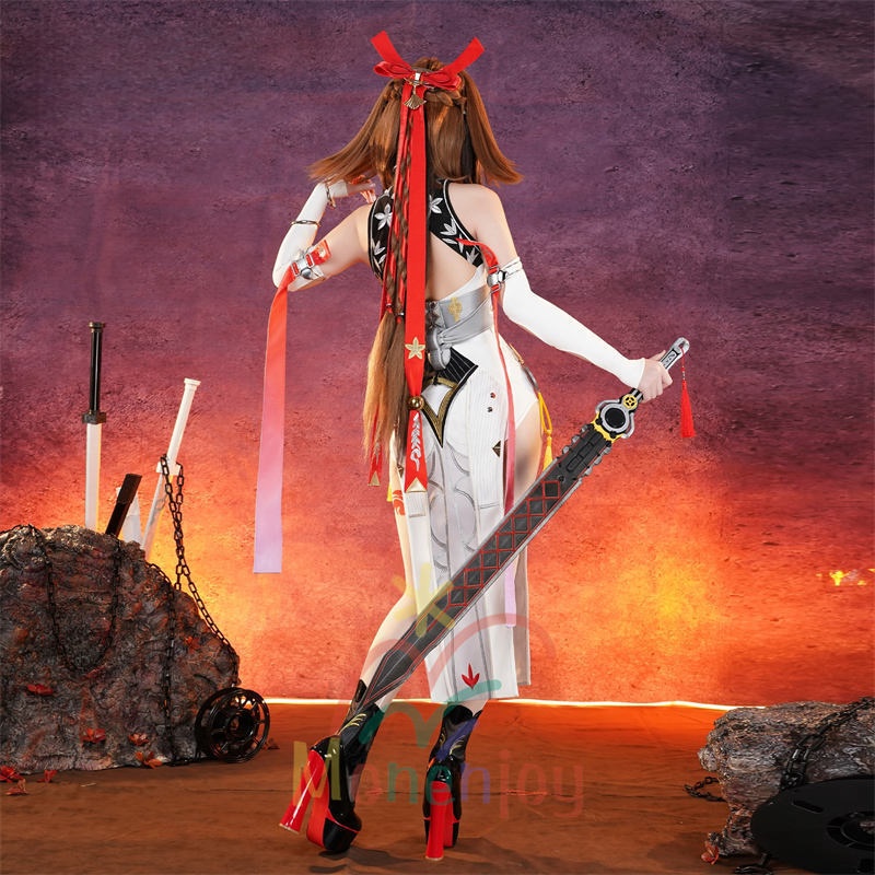 Monenjoy ゼンゼロ 葉瞬光 コスプレ 刺繍柄 Ye Shunguang イェー・シュンガン 耳飾+尻尾追加 コスプレ