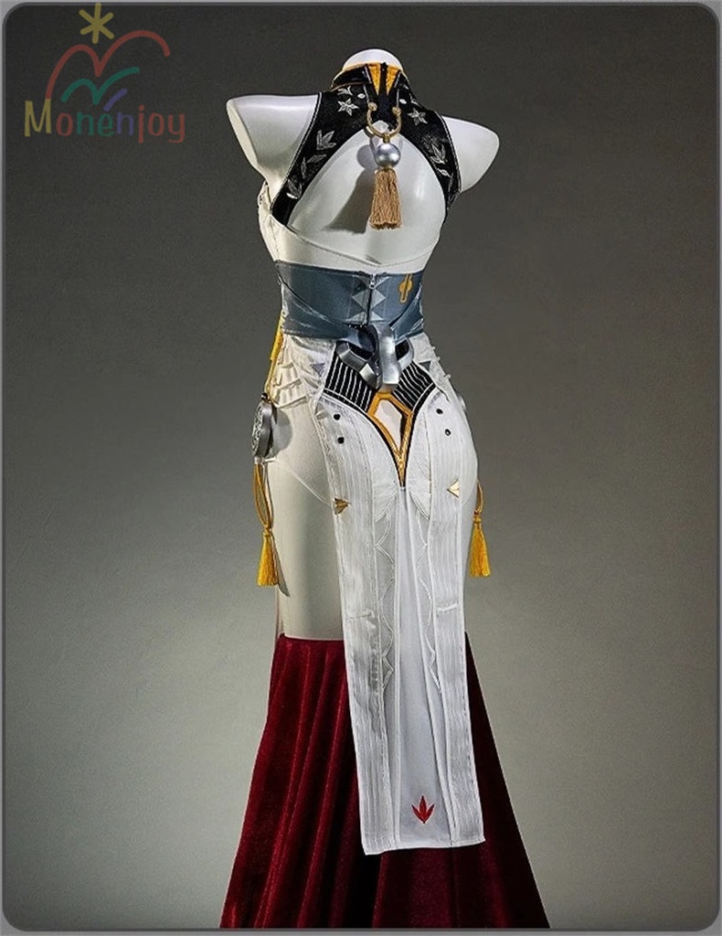 Monenjoy ゼンゼロ 葉瞬光 コスプレ 1形態 刺繍柄 Ye Shunguang タトゥーシール付き 3d樹脂製パーツ 雲嶽山 尻尾付 コスチューム イベント