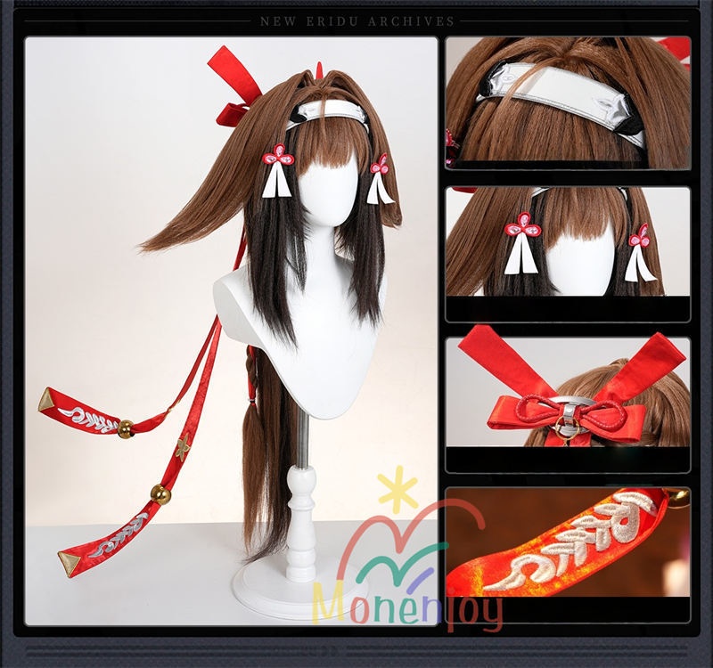 Monenjoy ゼンゼロ 葉瞬光 コスプレ 刺繍柄 Ye Shunguang 2形態 イェー・シュンガン 合金製パーツ 耳飾+尻尾追加 コスプレ